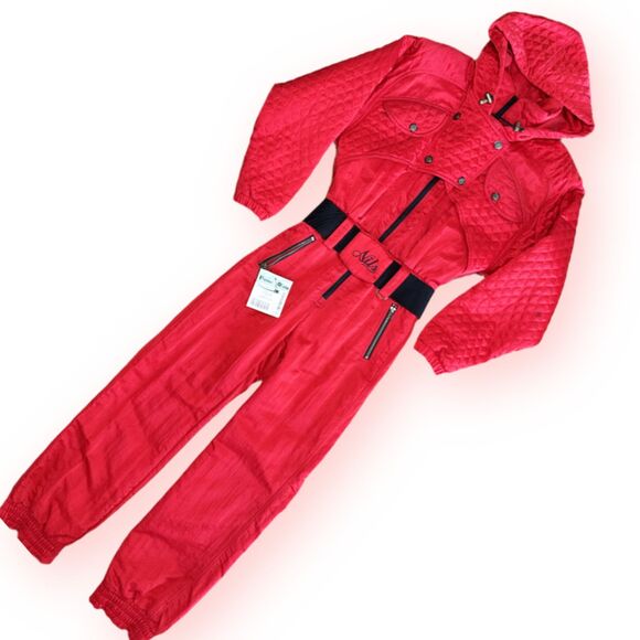 Vintage NILS One Piece Red Snowsuit Sz 10 - Picture 6 of 10